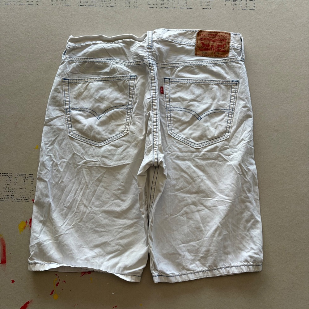 Y2K Levi's 508 White Denim Shorts Baggy Skater Surf 34